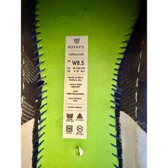 Rothys The Sneaker Gray Blue Camo Women's Slip On Low Top Shoes 8.5W Comfortable - Picture 2 of 11